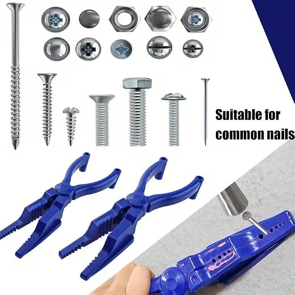 Strumento di sicurezza per nail assist, copertura per chiodi in acciaio cementato e protezione per martello, morsetto portatile in plastica per costruzioni, fai da te e lavorazione del legno, previene - 4