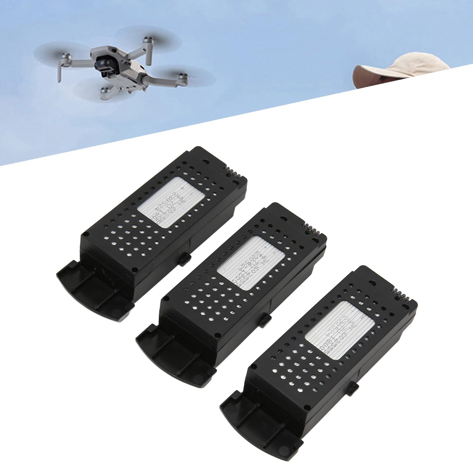 Lot de 3 Batteries de Drone RC Professionnelles 3,7 V 1800 MAh pour Télécommande UAV SG S6 G6 Q6 RC UAV, Protection de sécurité, Batterie au Lithium de Secours UAV