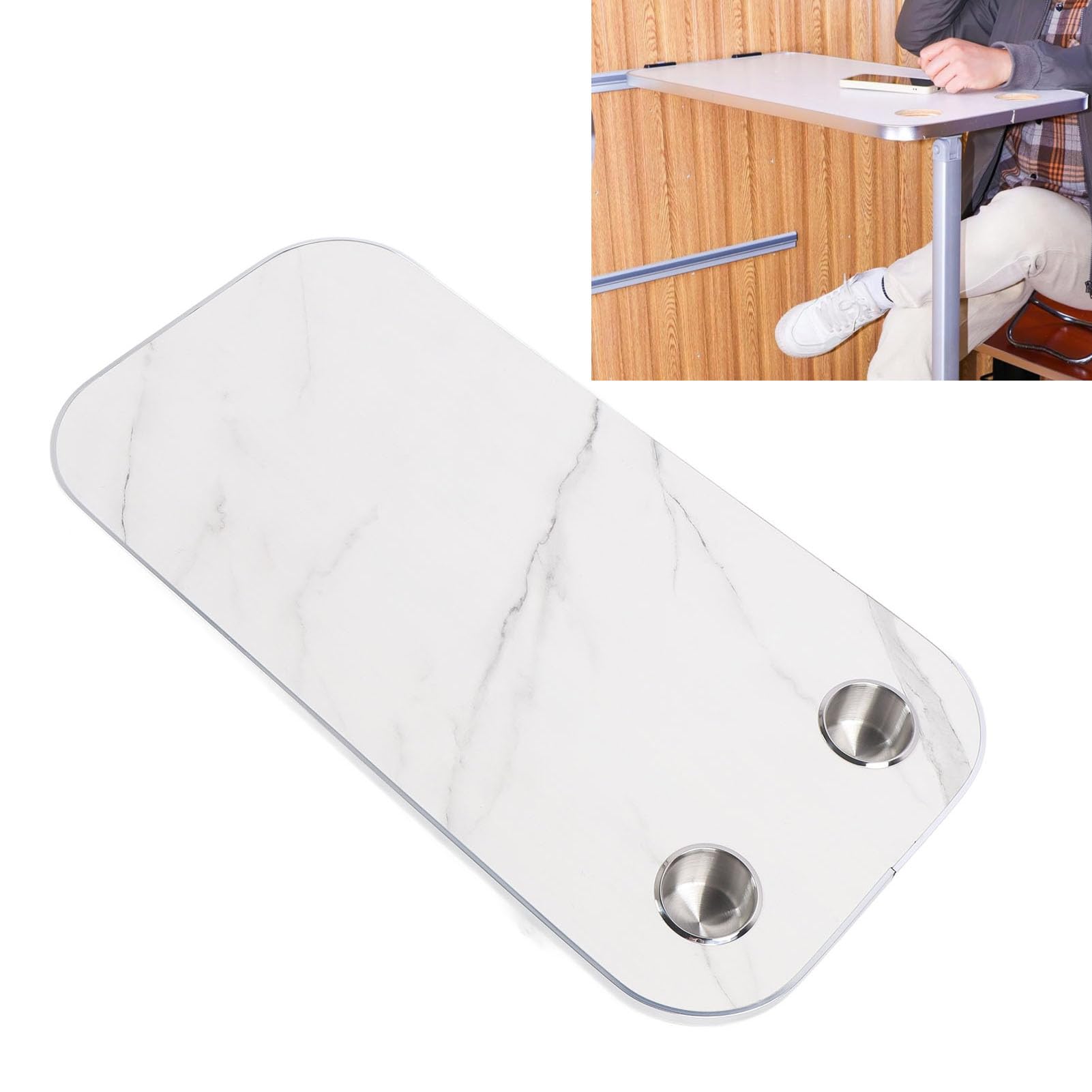 aqxreight 800 X 400 Mm in Alluminio Tavolo Tavolo con Portabicchieri - Barca Versatile e Yacht per Pranzo o Spazio di Lavoro