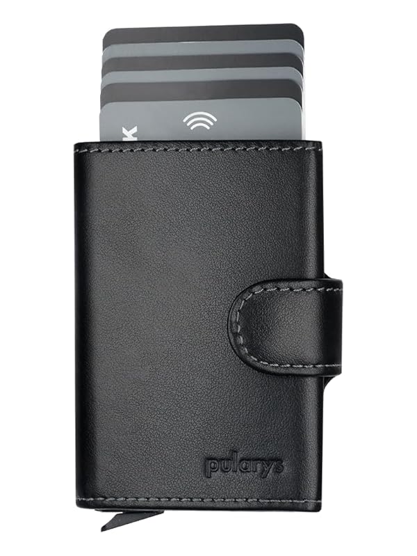 pularys Mini Wallet SOHO - Credit Card Holder Made of Italian Leather - RFID blocking - Space for Cash and Coins - Up to 9 Cards - For Men and Women - Fashionable Colors by pul pularys - Used condition - US$14.21