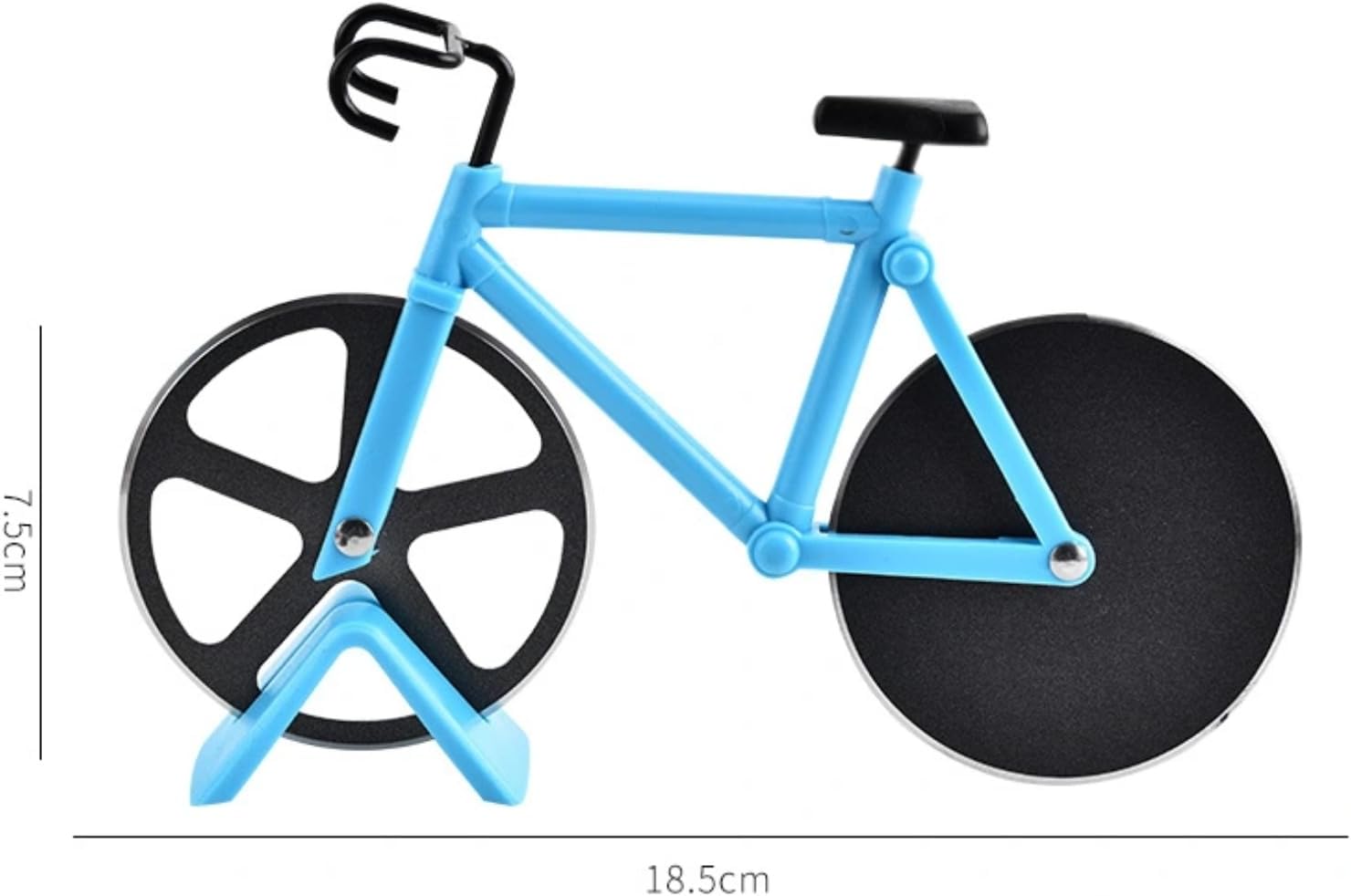 Bicycle-shaped pizza knife, fun pizza knife, stainless steel double-headed, kitchen gadgets, bicycle-shaped, suitable for kitchen, restaurant, party and other occasions