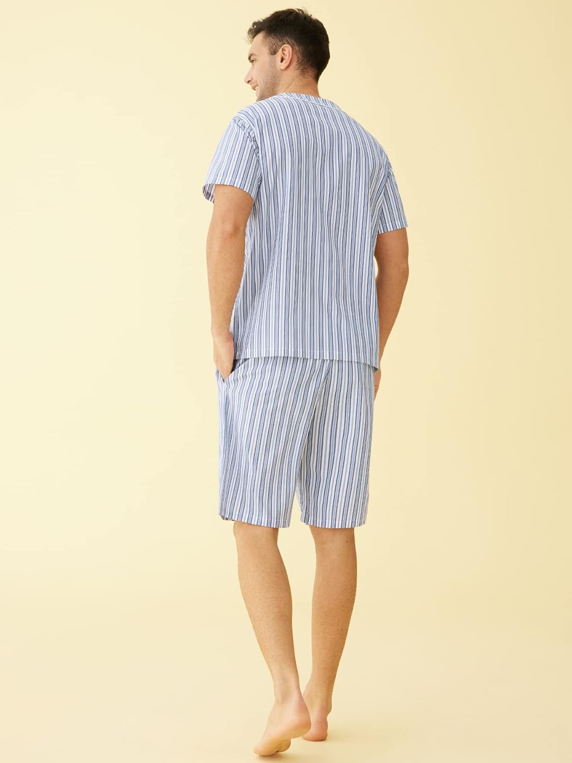 Latuza Men's Summer Cotton Pajamas Shorts Set - Image 2