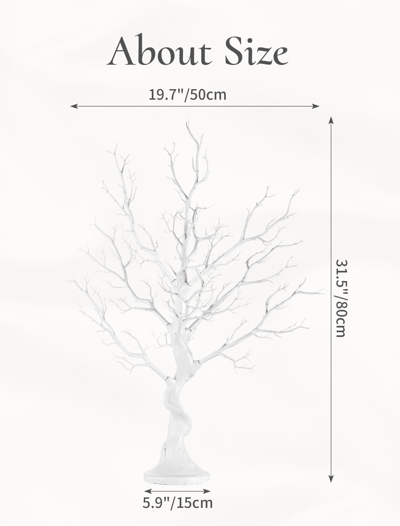 Arbres Artificiels Blancs pour Noël Décoration，80cm | Réutilisables, Décorations à Suspendre DIY, Arbre à Souhaits pour Centre de Table, Mariage, Pâques, Halloween, Anniversaire