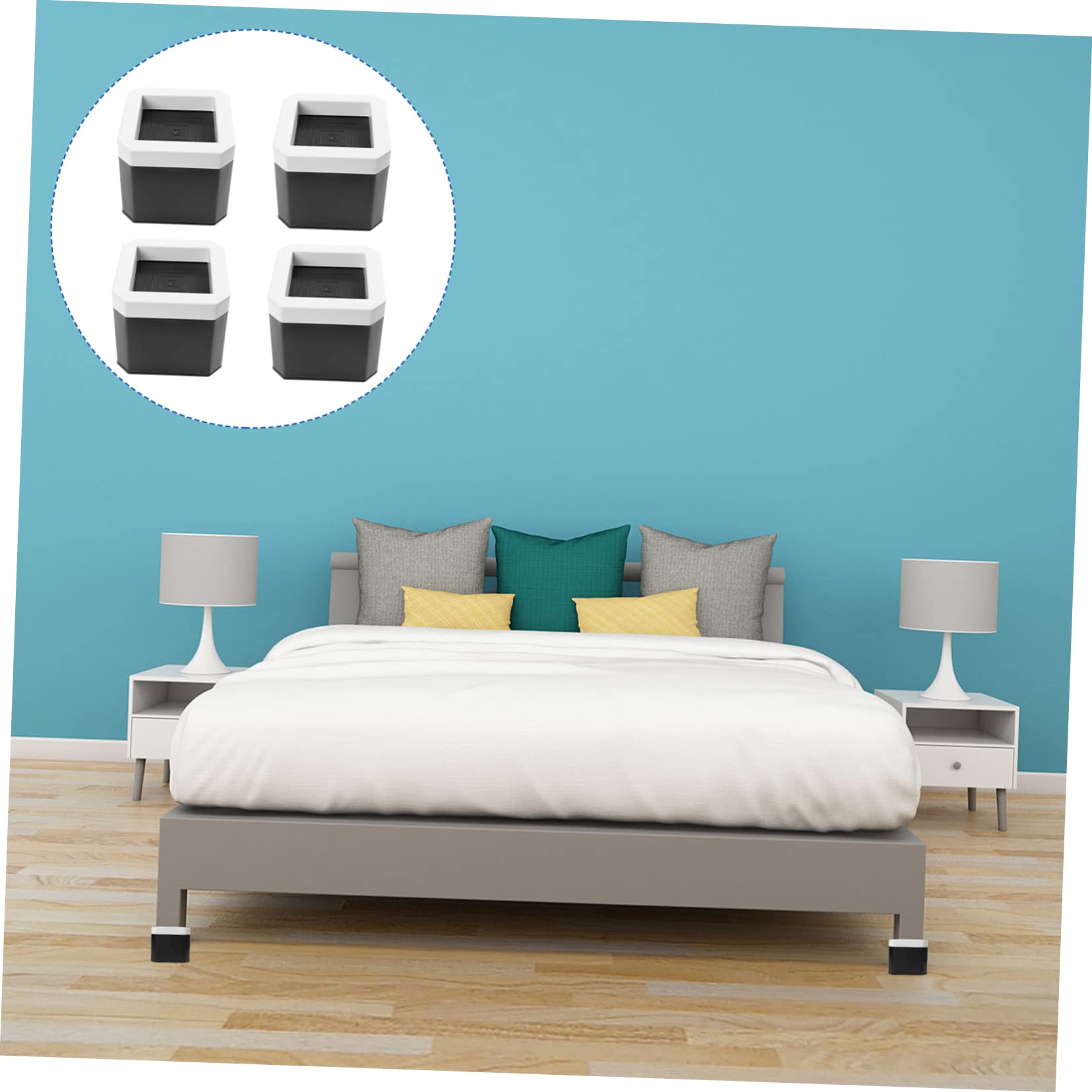 PRETYZOOM 4pcs Heavy Duty Bed Risers Couch Heightening Pads Adjustable Furniture Risers Anti-Slip Mats