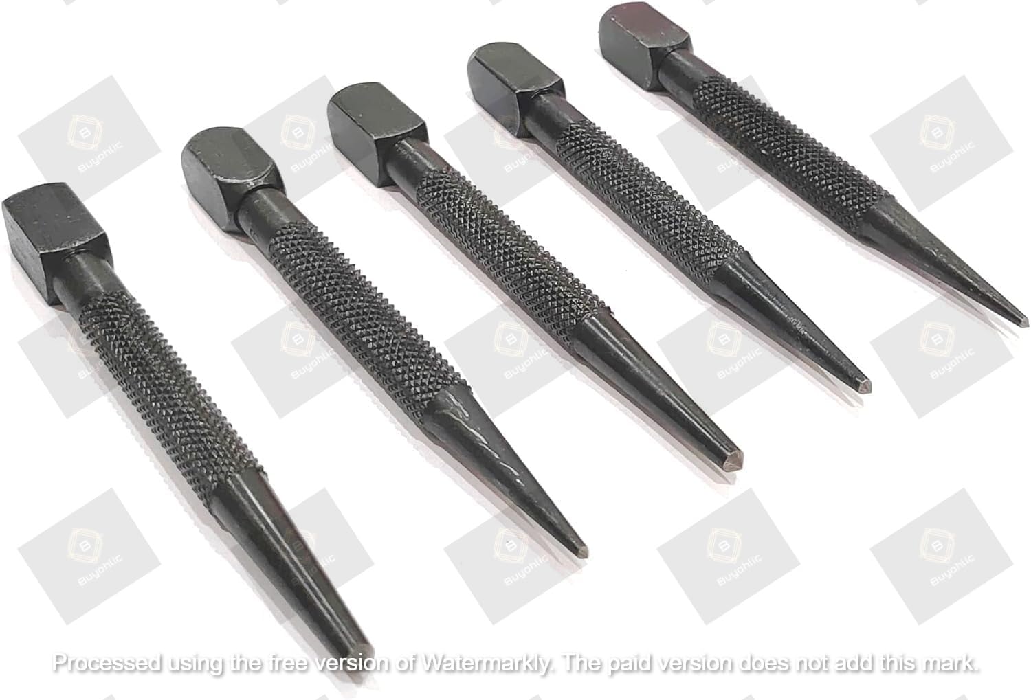 Buyohlic Set of 5 Pcs Center Punch-Imperial Standard Hard Metal-Wood Working Hand Tools ((Square Head)) 2