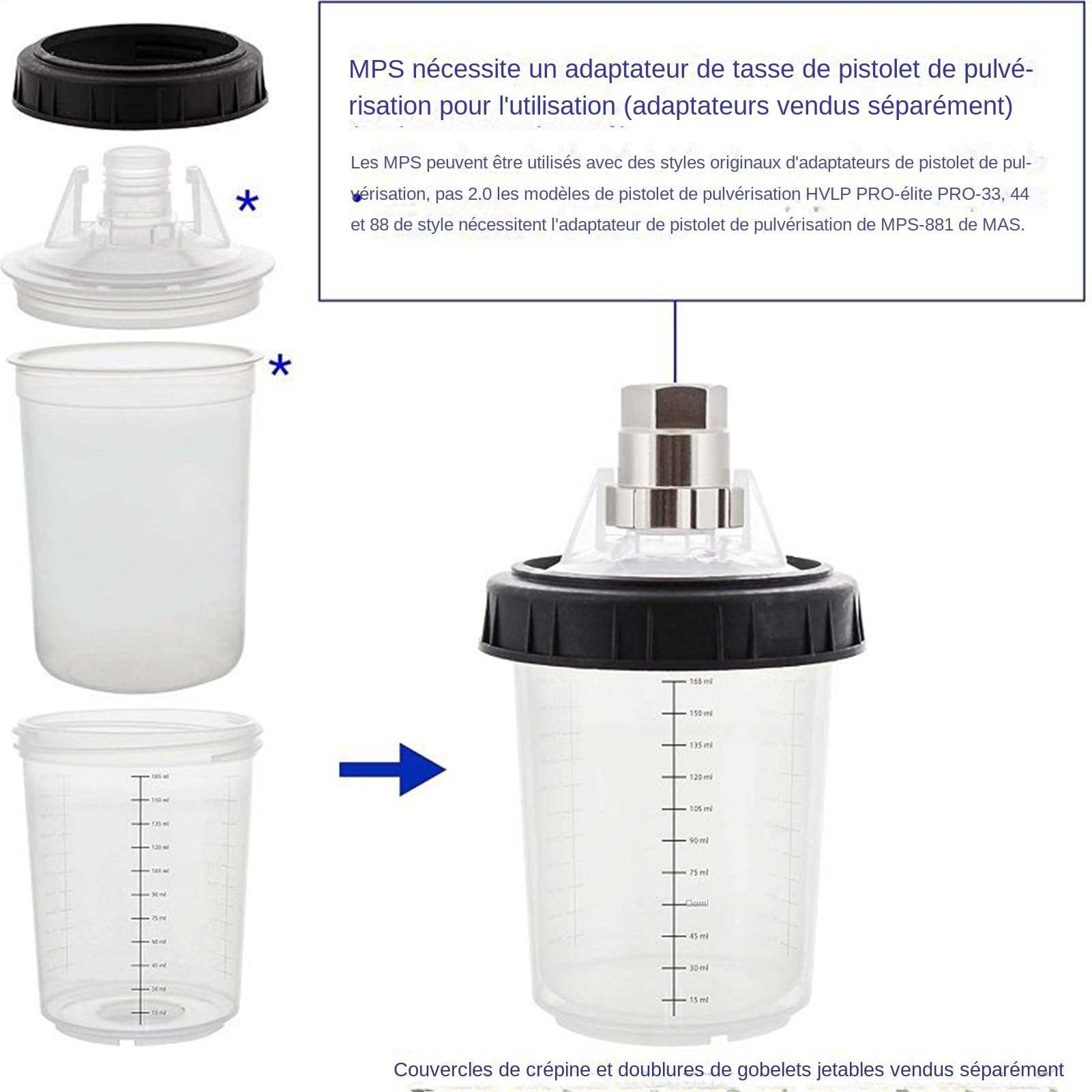 Vasos Mezcladores de Pintura Automotriz Medidores de Pintura de 6 Onzas 165 | Recipiente Transparente Multifuncional Para Artes Manualidades Reparación De Coches Renovación Modificación