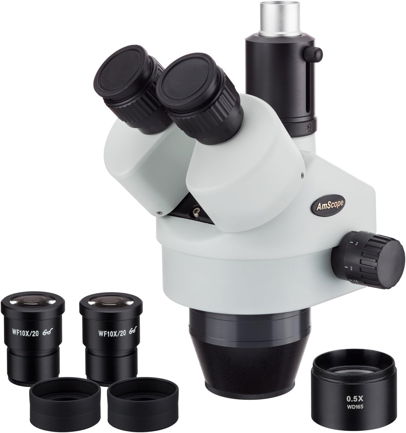 AmScope SM3545T 3.5X-45X Trinocular Zoom Power Stereo Microscope Head
