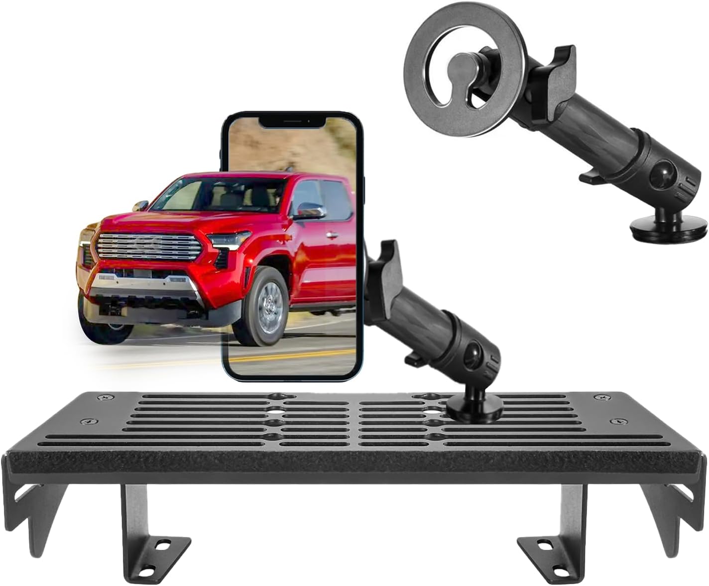 2026 2025 Tacoma Magnetic Phone Mount for 2026 2024 2025 Toy ot a Tacoma metal Cell Phone Holder 2024+ Tacoma Accessories Dashboard Platform Mount -No Drill Installation(Only for 14Inch Nav.)