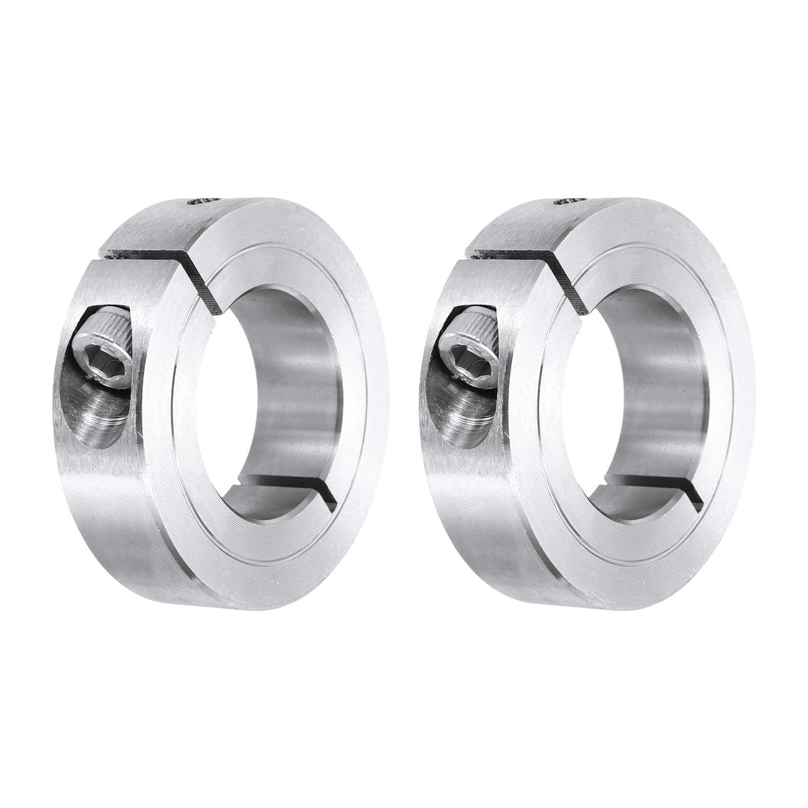QUARKZMAN 2Pcs Bague D'arbre 30mm Alésage Simple Fente 304 Acier Inoxydable Colliers D'arbre De Serrage Pour Systèmes De Convoyeurs Automatisation Industrielle