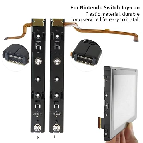 Miniatura 3 de BATEMEN W Right and Left Slide Rail with Flex Cable and Screws Kit Suitable for Nintendo Switch Console NS Controller Repair Tool