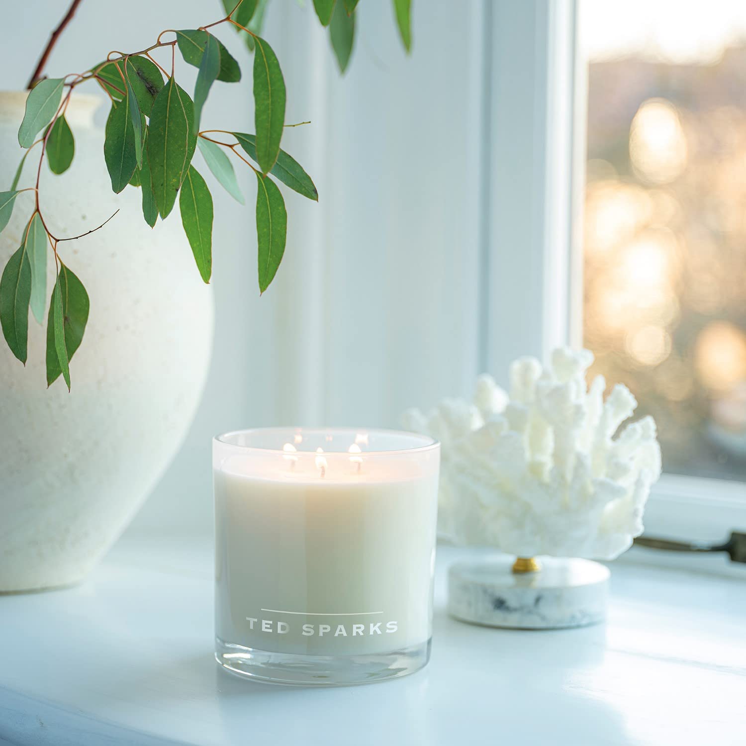 TED SPARKS, Duftkerzen, Imperial - Fresh, Duftkerze, Duftkerzen im Glas, Geschenke für Frauen, Geschenkset, Weiß