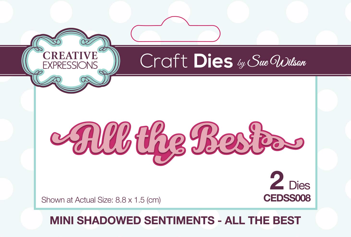 Creative Expressions Silver Mini Shadowed Sentiments - All The Best - Cutting Dies