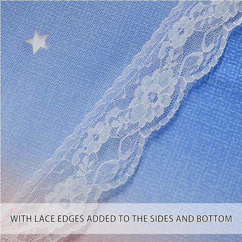 Image of XiDi Dream Star Blackout Curtains for Kids Rooms Girl Princess Curtain for Daughter Bedroom Window (Pink Grey Blue, W52 X L63)