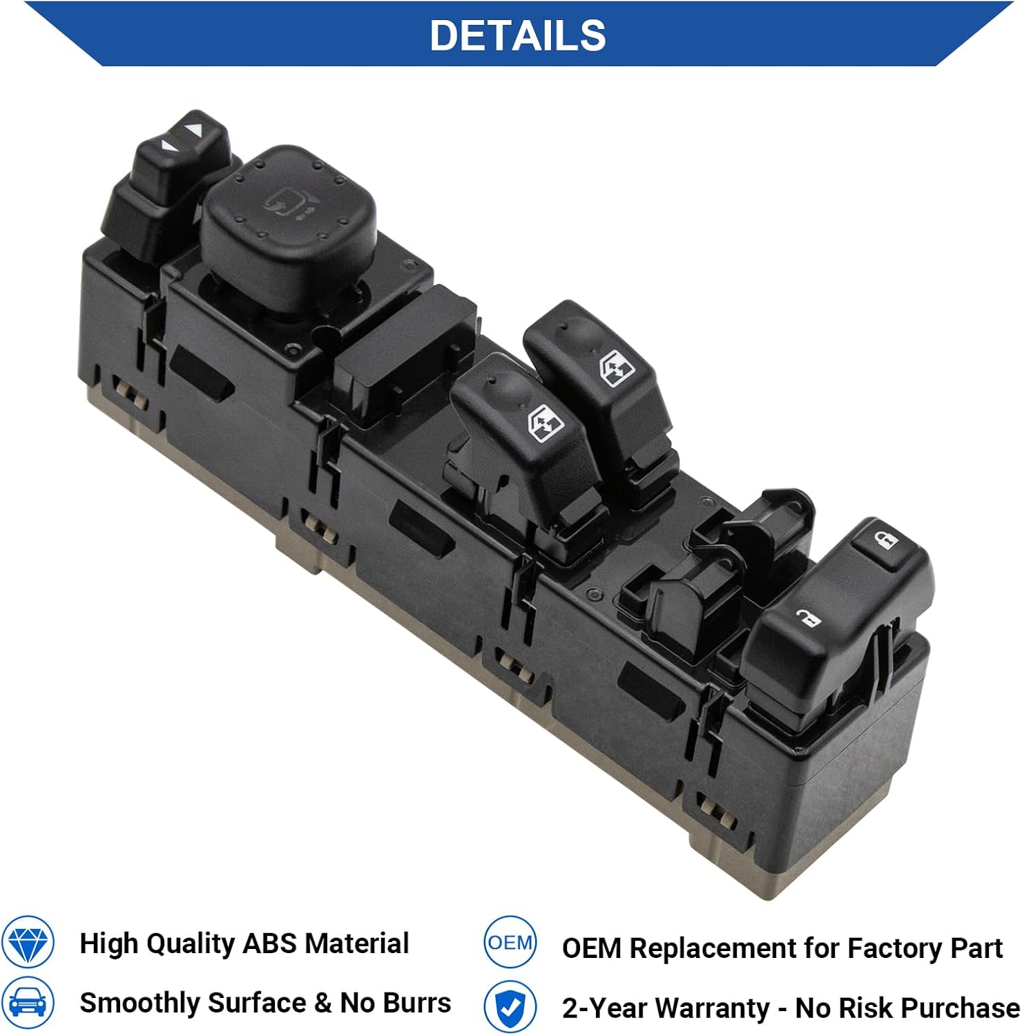 Obaee 15883322 Master Power Window Switch Control with Folding Mirror 2 Door Compatible with 2003-2007 Chevrolet Chevy Silverado 1500 2500 3500, GMC Sierra 1500 2500 3500 Classic, Replaces DWS-248