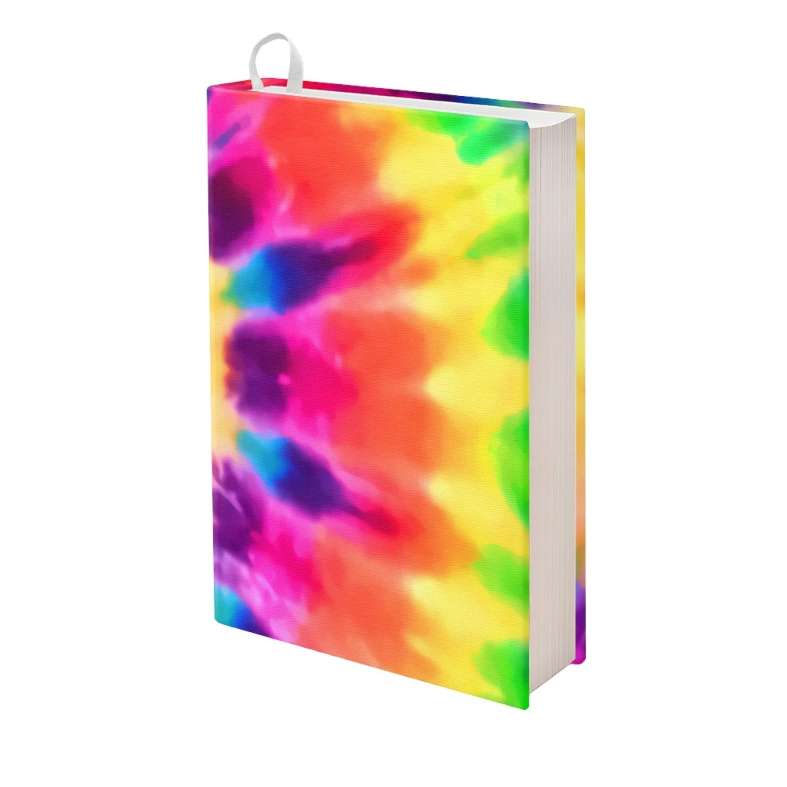 Kuiaobaty Rainbow Tie Dye Fabric Book Cover for Notebook,Novel, Color Spiral Book Sleeve Skycase Business Portfolio Folder