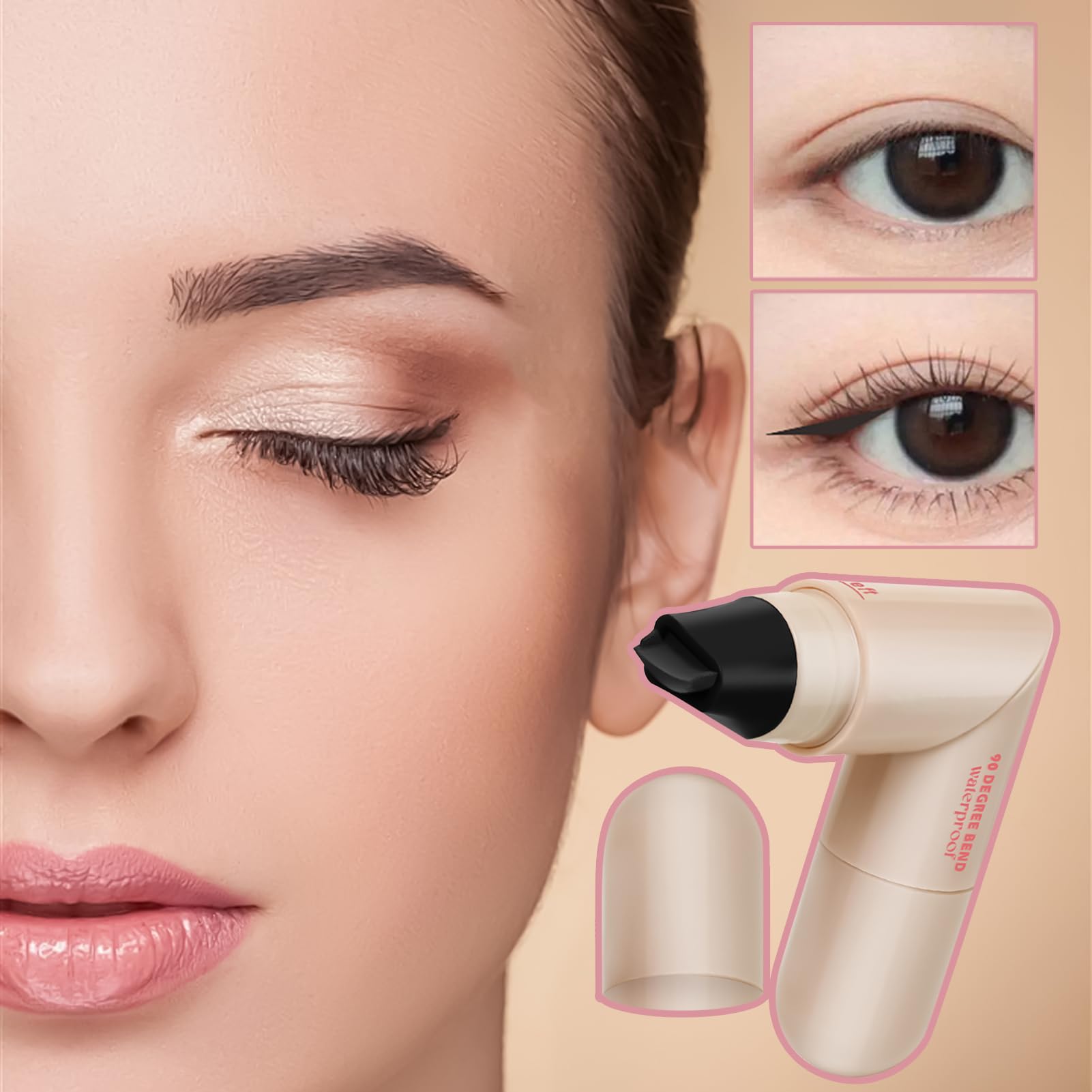 Stempel do makijażu eyeliner, 2 ml, dwustronny, wodoodporny, do makijażu, narzędzie do makijażu, do podróży, na zewnątrz, podróży służbowej, domu, szkoły