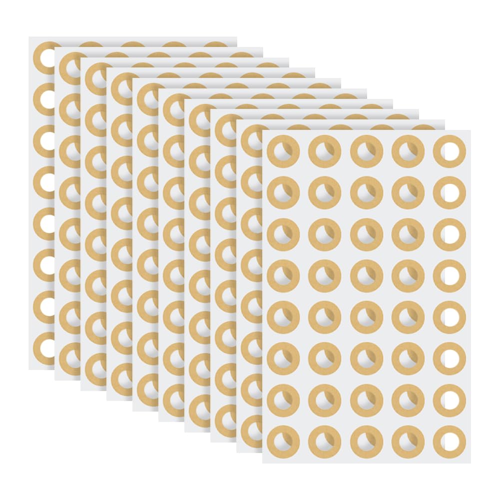 Adesivi rotondi di rinforzo per fori carta 1,3 cm, etichette autoadesive, riparazione fori, marrone