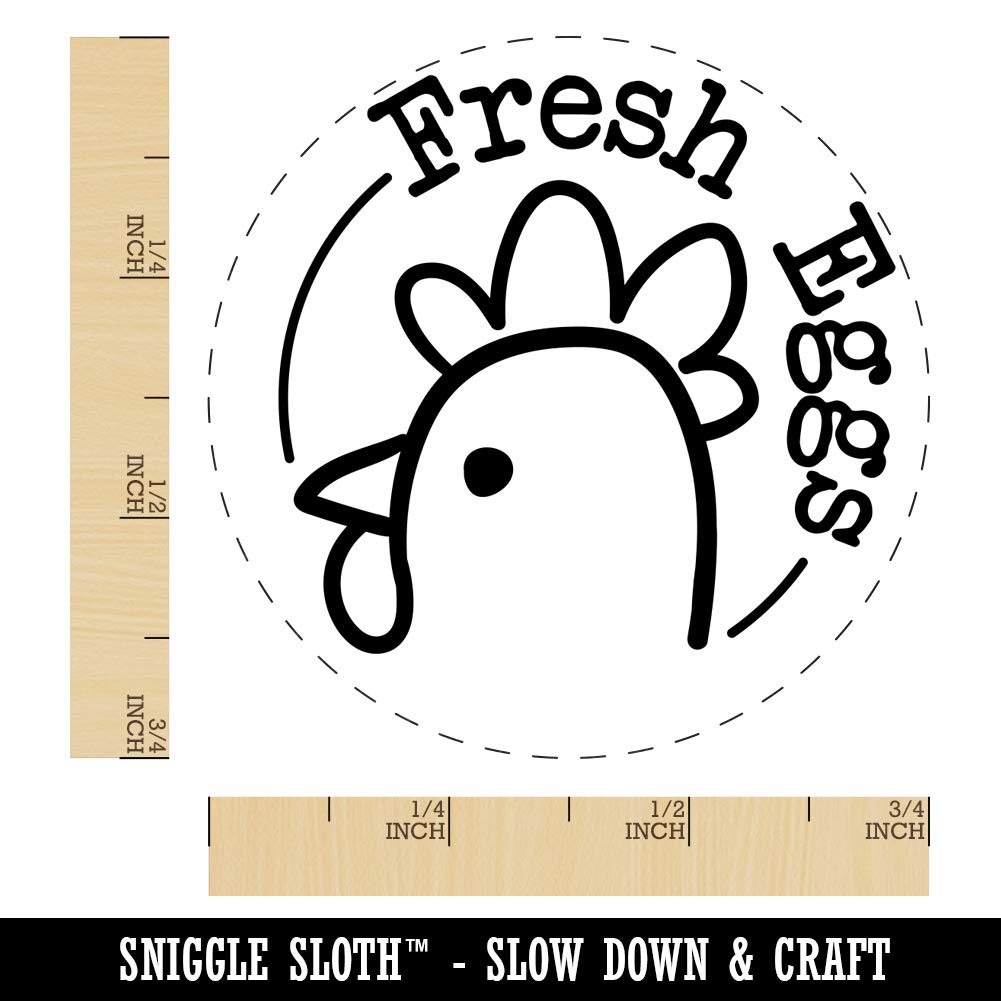 Fresh Chicken Eggs Chicken Egg Rubber Stamp - 3/4 Inch Small