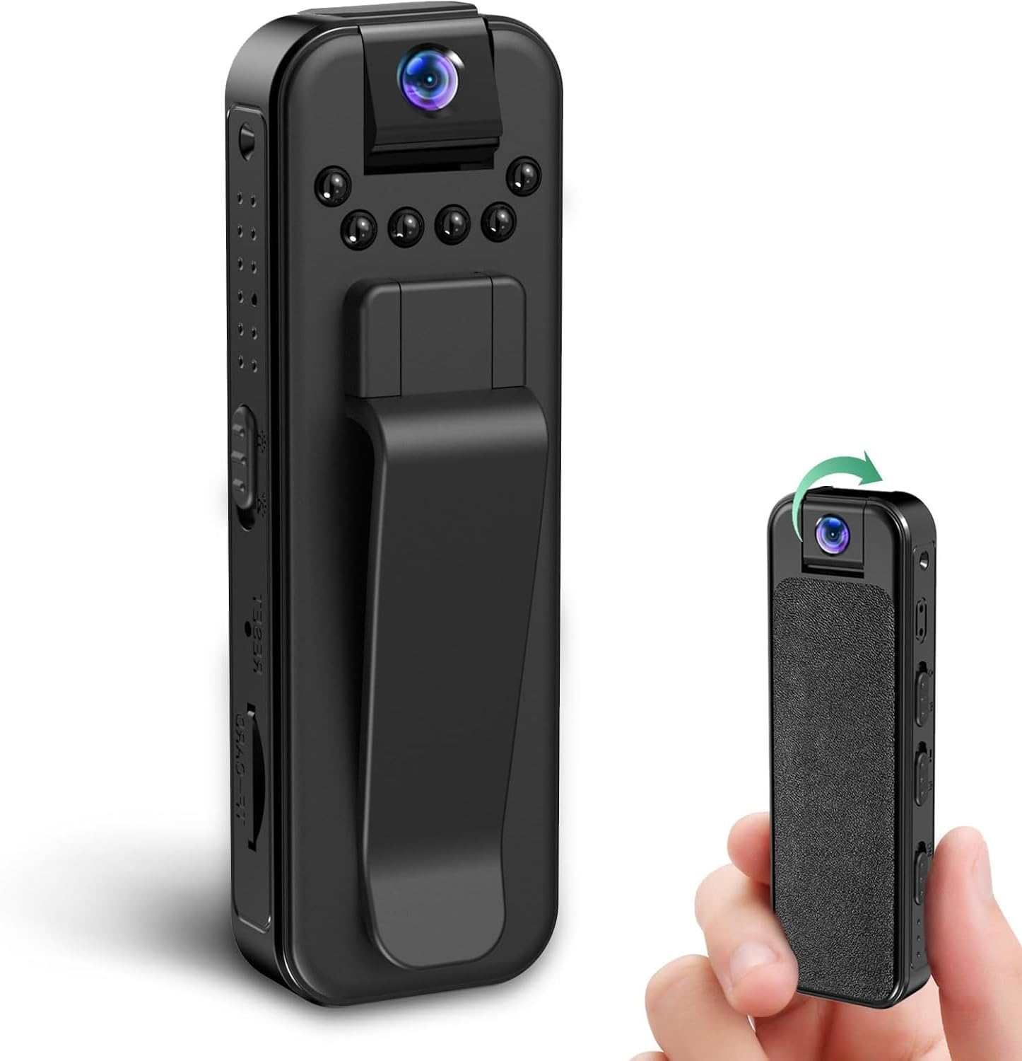 Mini Body Camera HD 1080P Portable Video Recorder with 180° Rotatable Lens，Wearable Patrol Video Recording Camcorder for Security，cam for Sport/Delivery/Travel/Law Enforcement