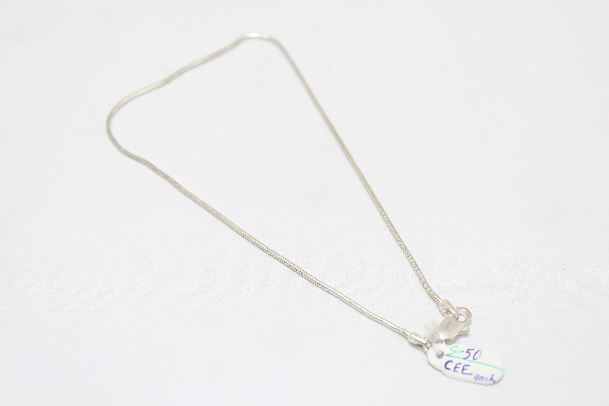 PH - Tobillera de plata de ley 925 con cadena de serpiente, regalo para mujer de la India D107, Gema