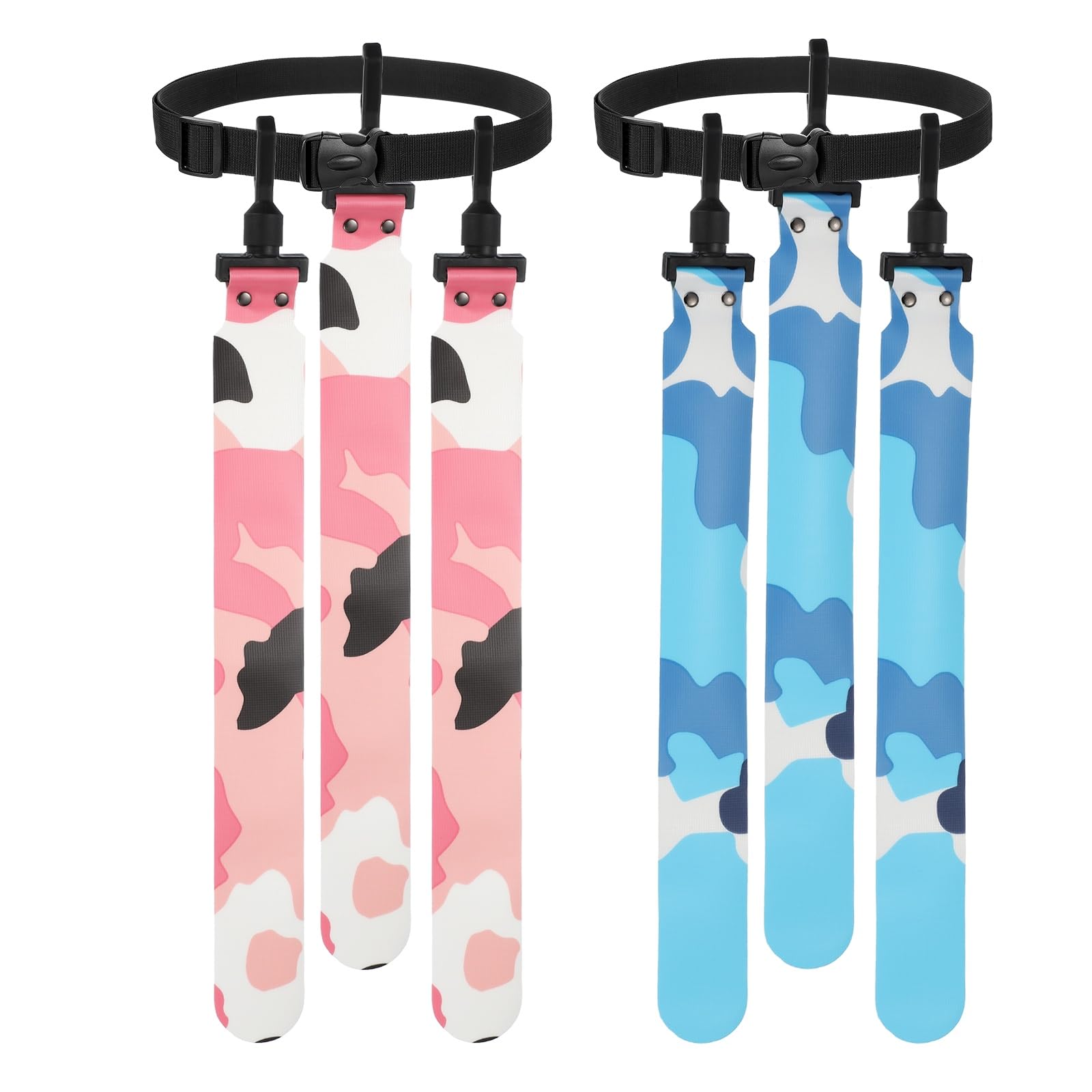 YELARXI Flag Football Set, Adjustable Flag Football Belt with 1 Belt and 3 Flags Easy Tear Away for Men Women Players Training Competition (Camouflage Blue/Camouflage Pink)