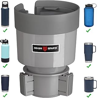 Seven Sparta Car Cup Holder Expander Organizer for Yeti & Hydro Flask (Gray)