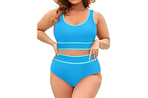 Plus Size High Waisted Bikini Sets Two Piece Color Block Swimsuits Full...