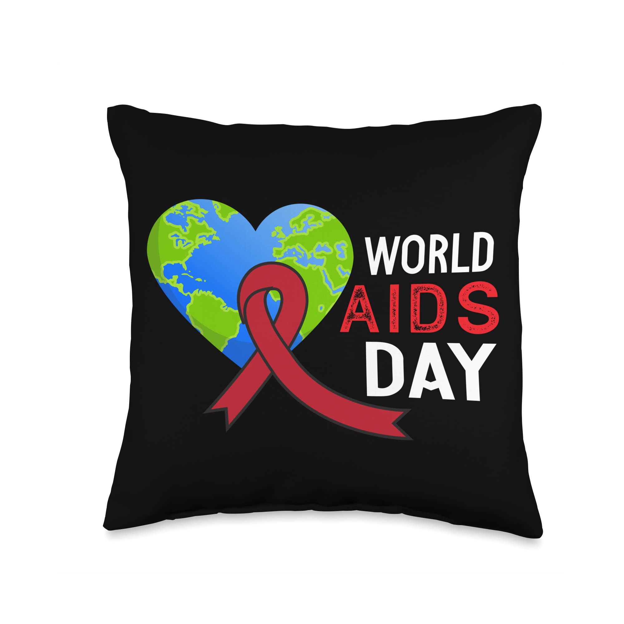 Hiv, Red Ribbon, Hiv Positive, Aids, World Aids Day Throw Pillow
