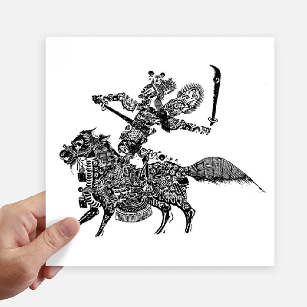 Autocollant opéra chinois autocollant mural carré 20cm sticker moto lot de 4