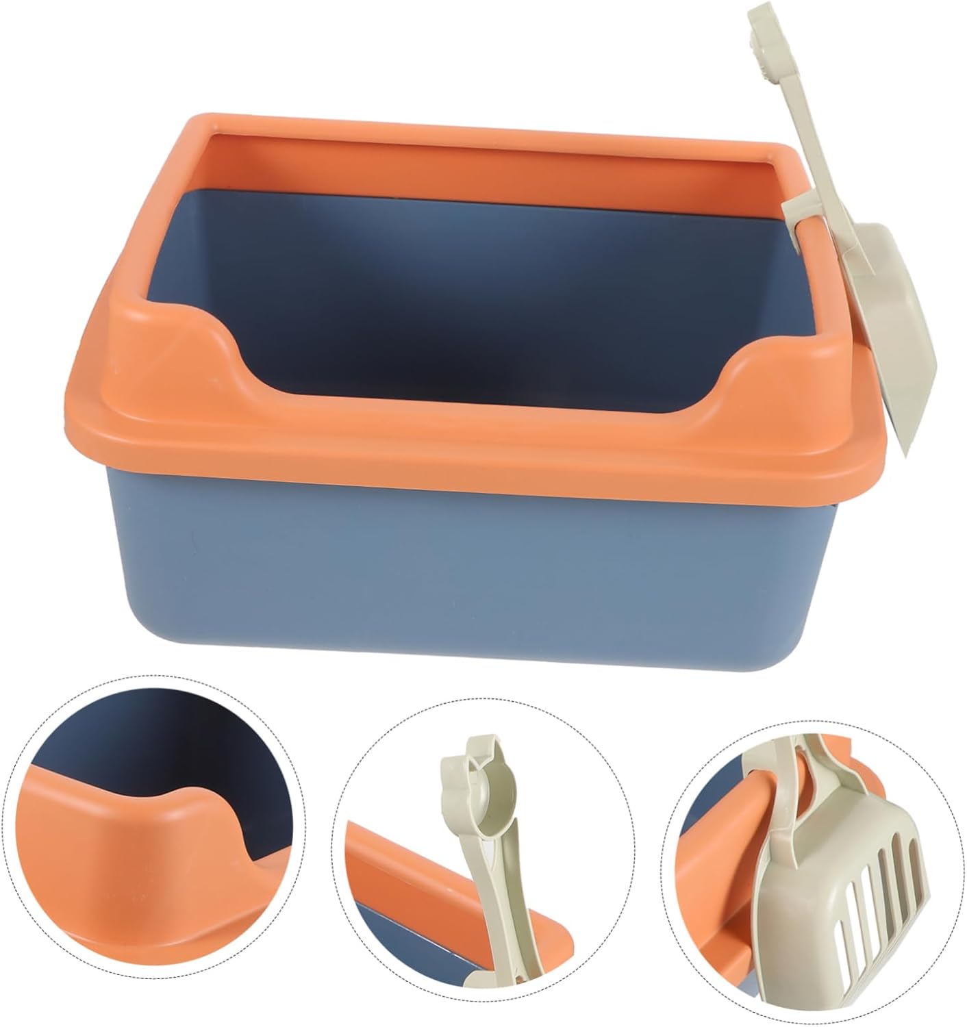 HANABASS 1set Portable Semi-Enclosed Cat Litter Box for Indoor Use Comfortable Design for Cats Easy Monitoring and Quick Cleaning for Travel and Home Use