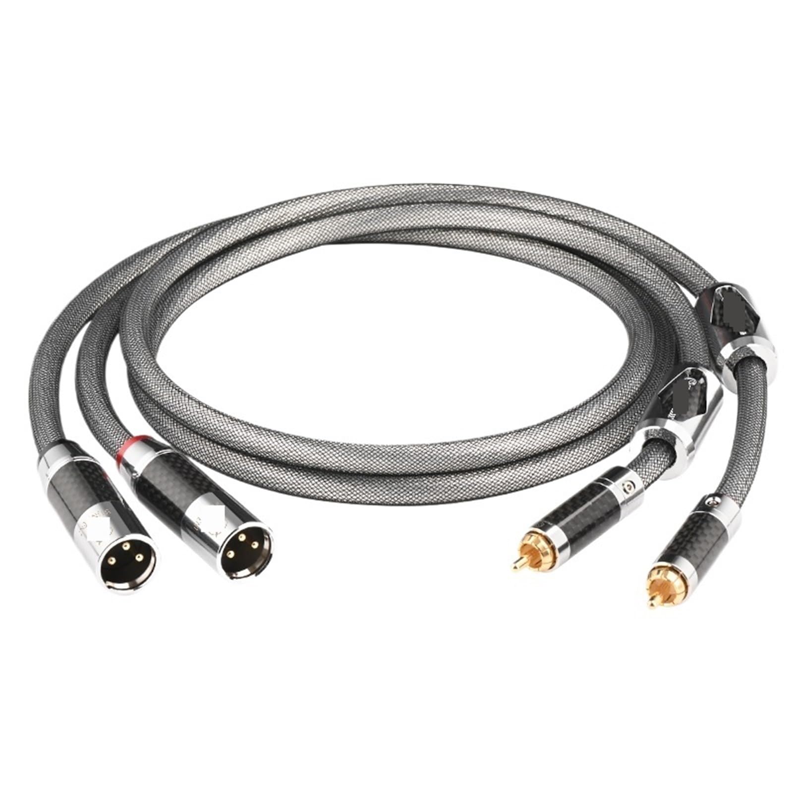 Cavo audio HiFi da 2RCA a 2XLR Cavo audio OCC placcato argento da 3 pin XLR femmina a RCA maschio for cavo patch amplificatore altoparlante(2RCA to 2XLR Male,0.5m)