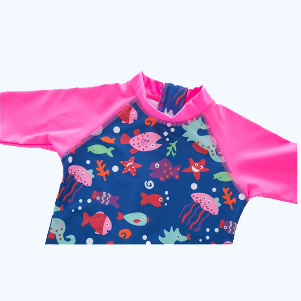 Dziewczęcy kostium kąpielowy, jednoczęściowy, z ochroną przed promieniowaniem UV, dla dzieci, z kapeluszem przeciwsłonecznym, Rosa, 80/86 cm