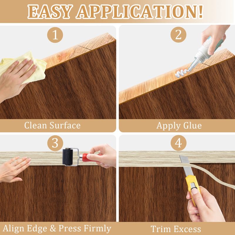 Light Oak Edge Banding, 15/16" x 50ft PVC Edge Banding Tape, 1mm Thick Wood Grain Veneer Edging for Modern Cabinet Refacing, Dressers, Plywood Edge Trim & Wood Veneer Sheets
