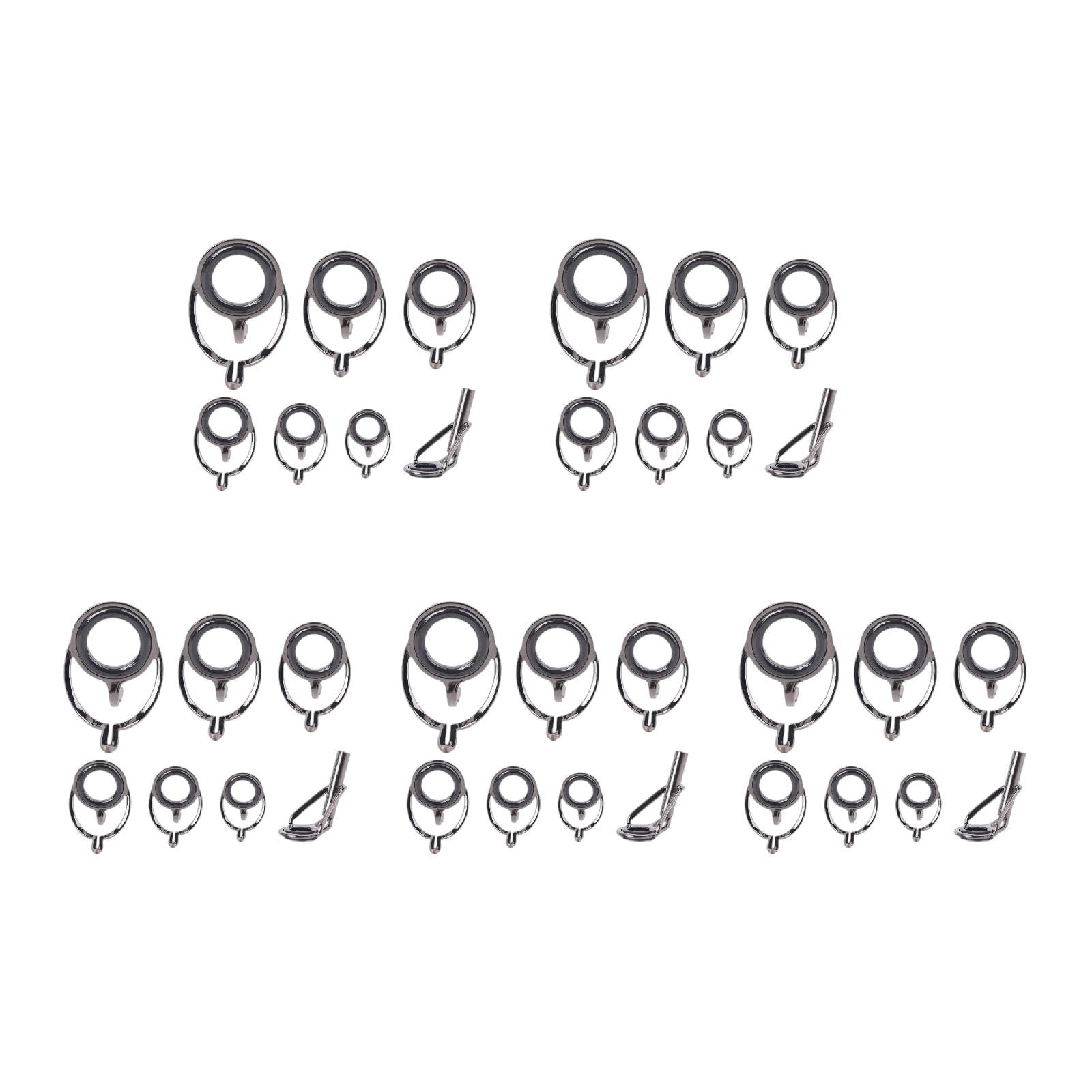 FGDTREE 35Pcs Mixed Size Fishing Top Rings Rod Repair Kit Line Guides Eyes Sets Fishing Rods for Men