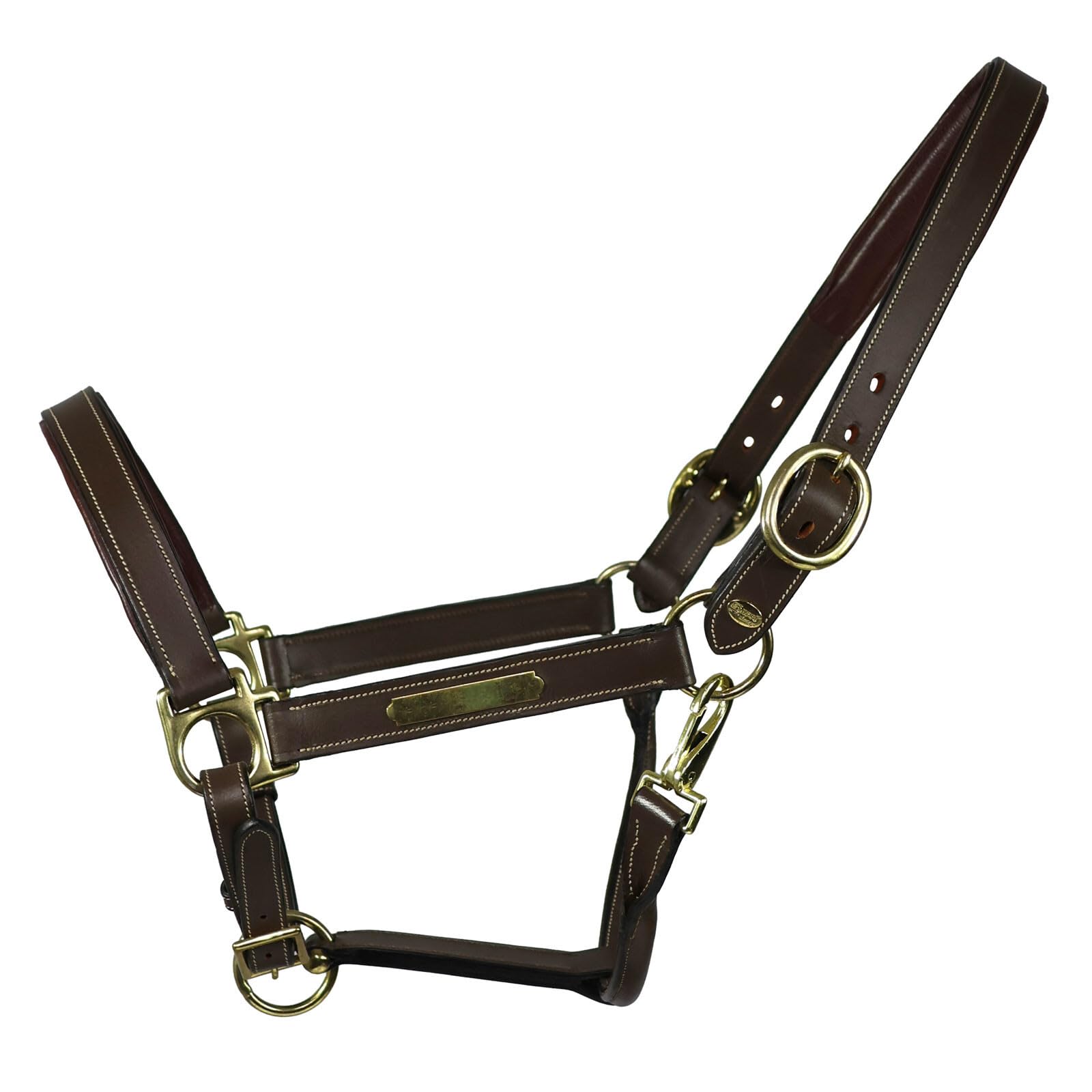EQuest Inscribe - Cabestro de piel para caballos, color mocha, S