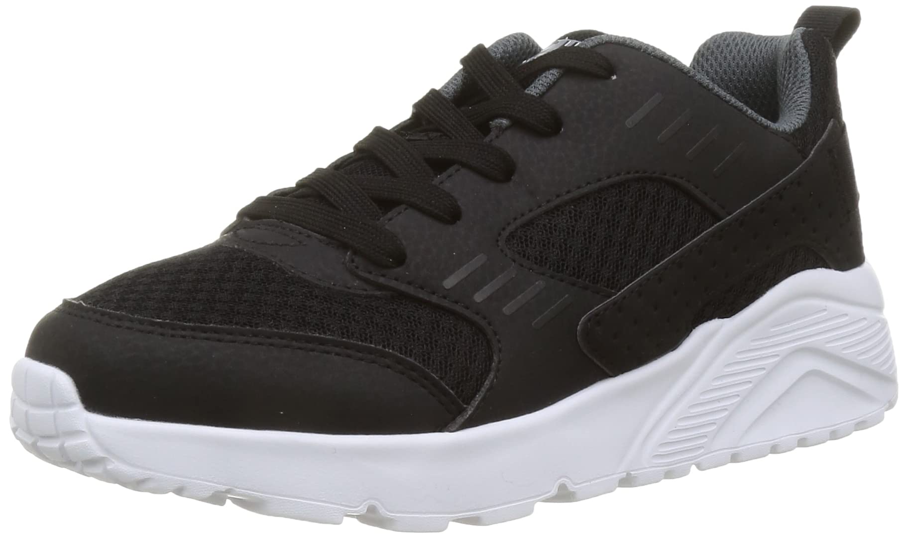 Skechers UNO LITE RONZO Sneaker, Black Synthetic & Textile/White Trim, 11.5 UK Child