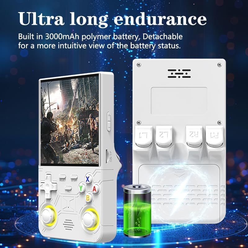Image of R36 Ultra Retro Handheld Game Console, with 64G Built-in 20000+ Games, 3000mAh Rechargeable, Support 20+ Simulators, Linux System, 4.0 Inch IPS Screen Portable Pocket Arcade (Multi Color)