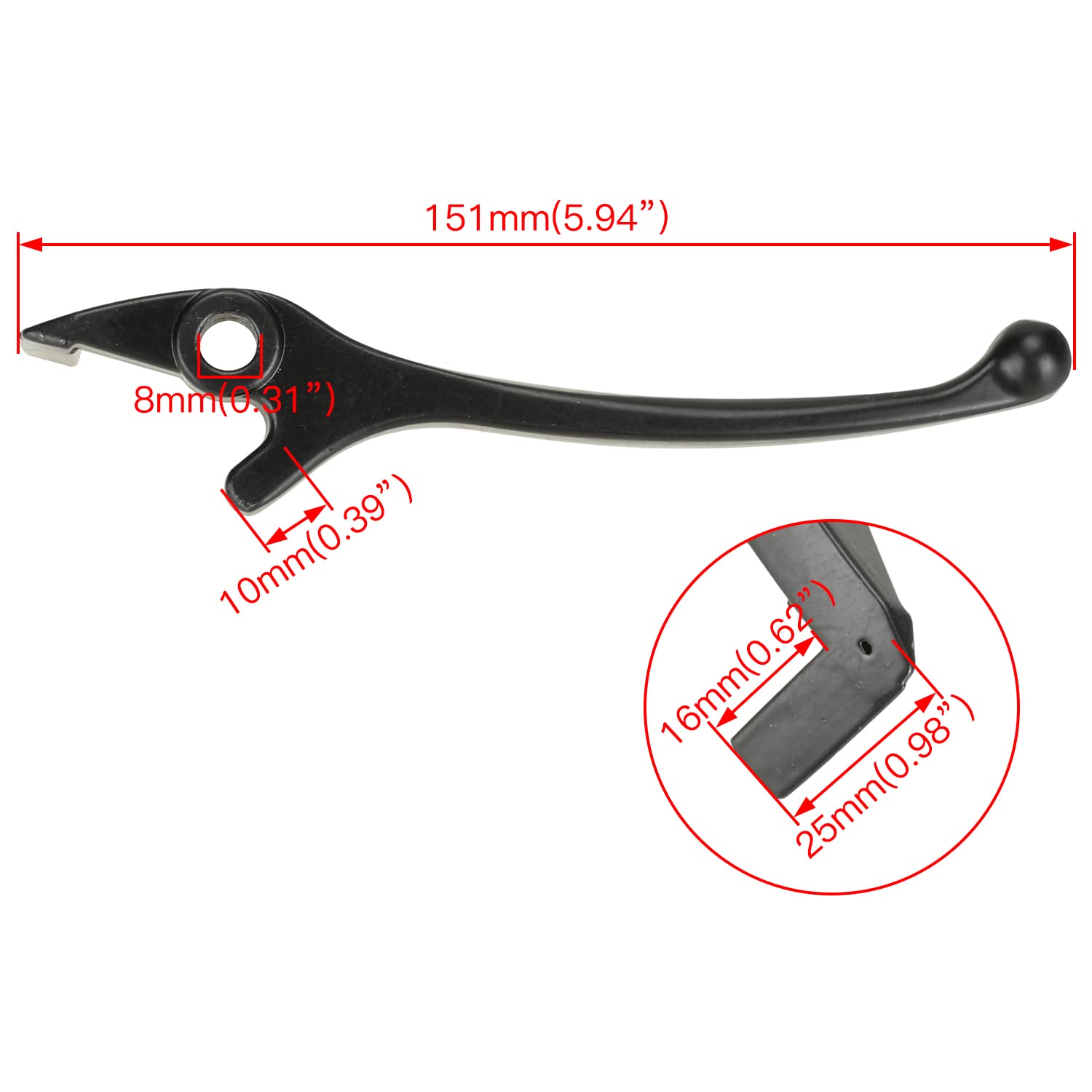 Thin LEFT Side Black Brake Lever Handle 90cc 110cc 125cc 140cc PIT PRO Dirt Bike - Foto 5