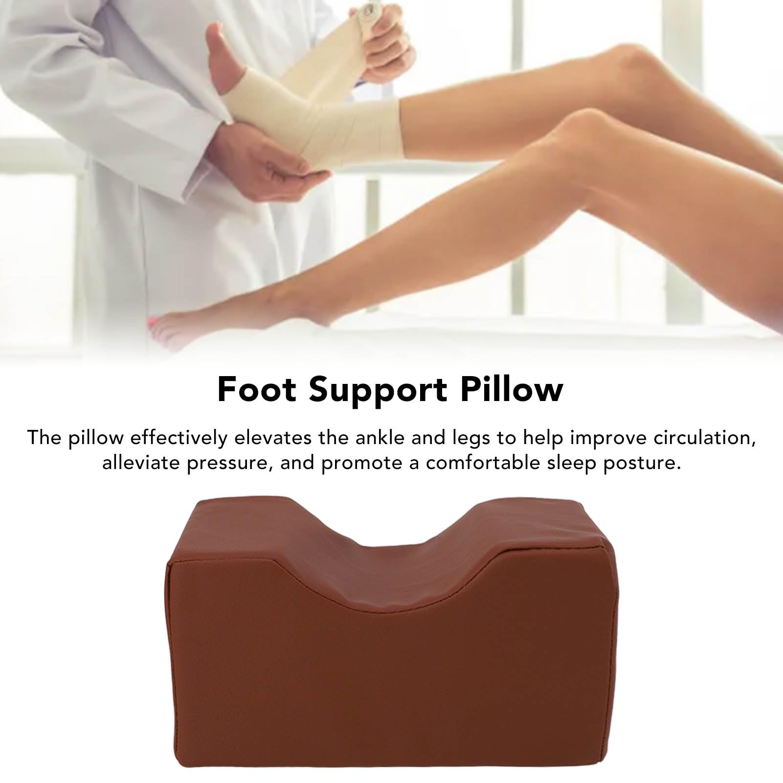 YEmirth Knee Pillow Sponge Leg Positioner Ankle Foot Support Wedge Bed Back Support with Detachable Washable Cover for Hip and Lower Back Pain Relief Blue (Brown)