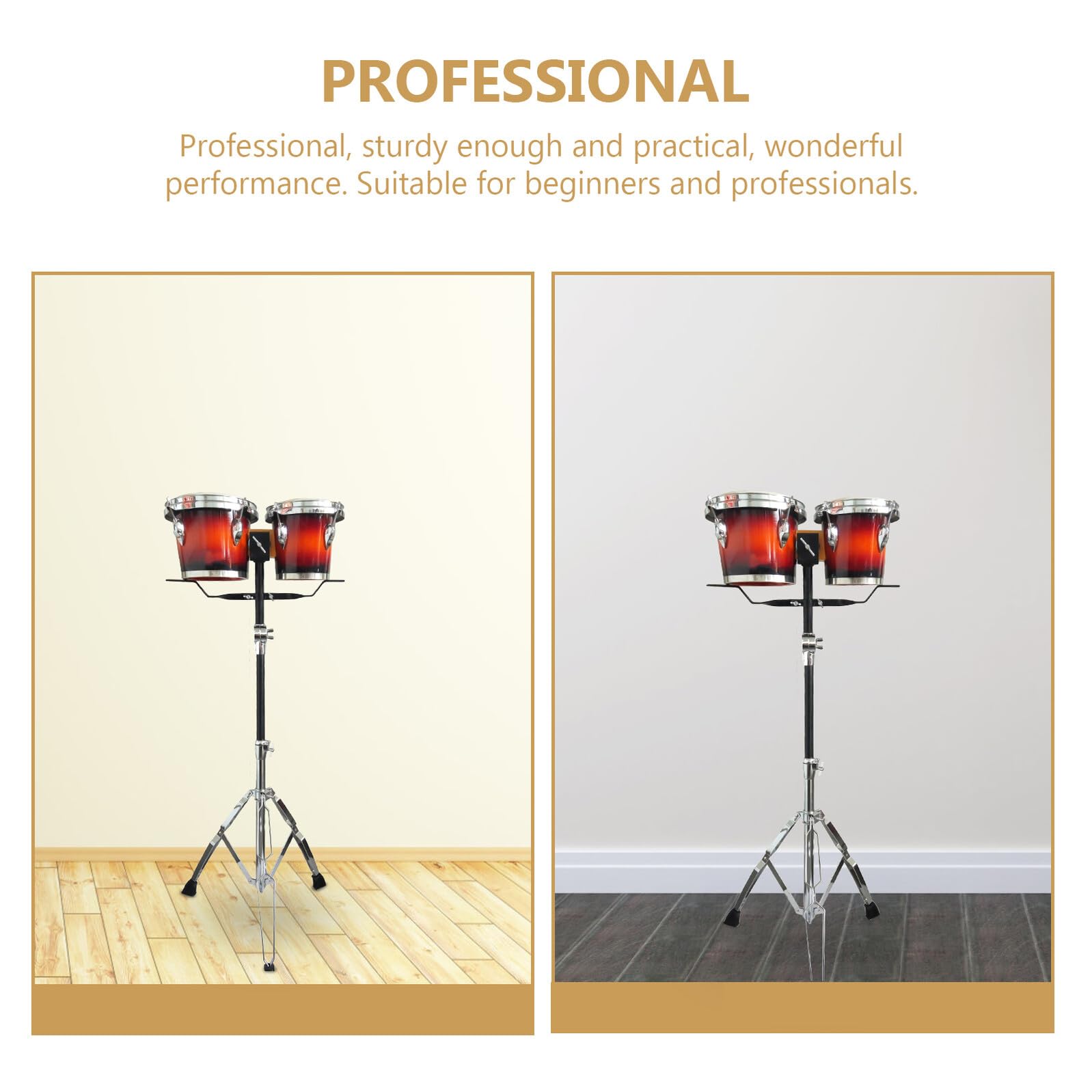 Plateau de Support pour Tambour Noir en Fer Résistant la Rouille à L'usure, Accessoire Solide pour Professionnels et Débutants en Percussion