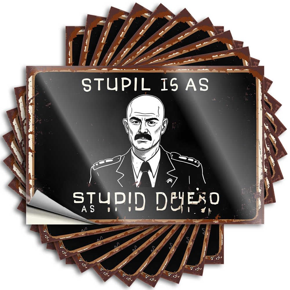 Decal Room Stuff Durable Vinyl - Stupid is As Stupid Dumb As. Bottle for Taupe Use(6X9CM)