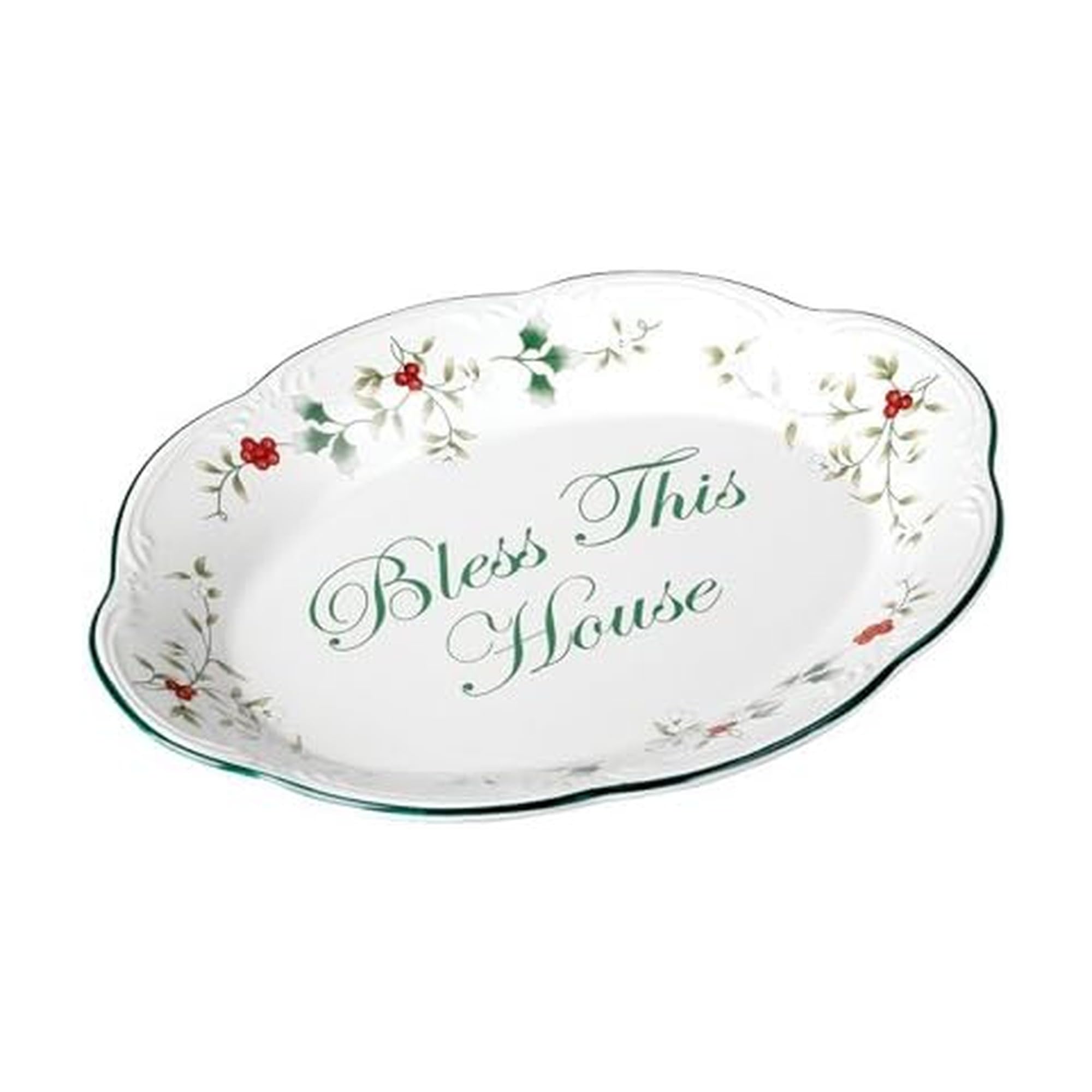 Amazon.com | Pfaltzgraff Winterberry Bless This House Plate - 11