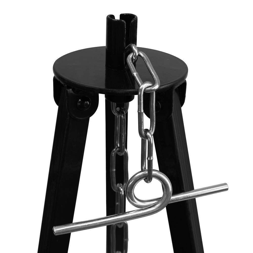 GRILLPLANET Dreibein Gestell für Gulaschkessel und Schwenkgrill ca. 130 cm mit Kettenhöhenverstellung