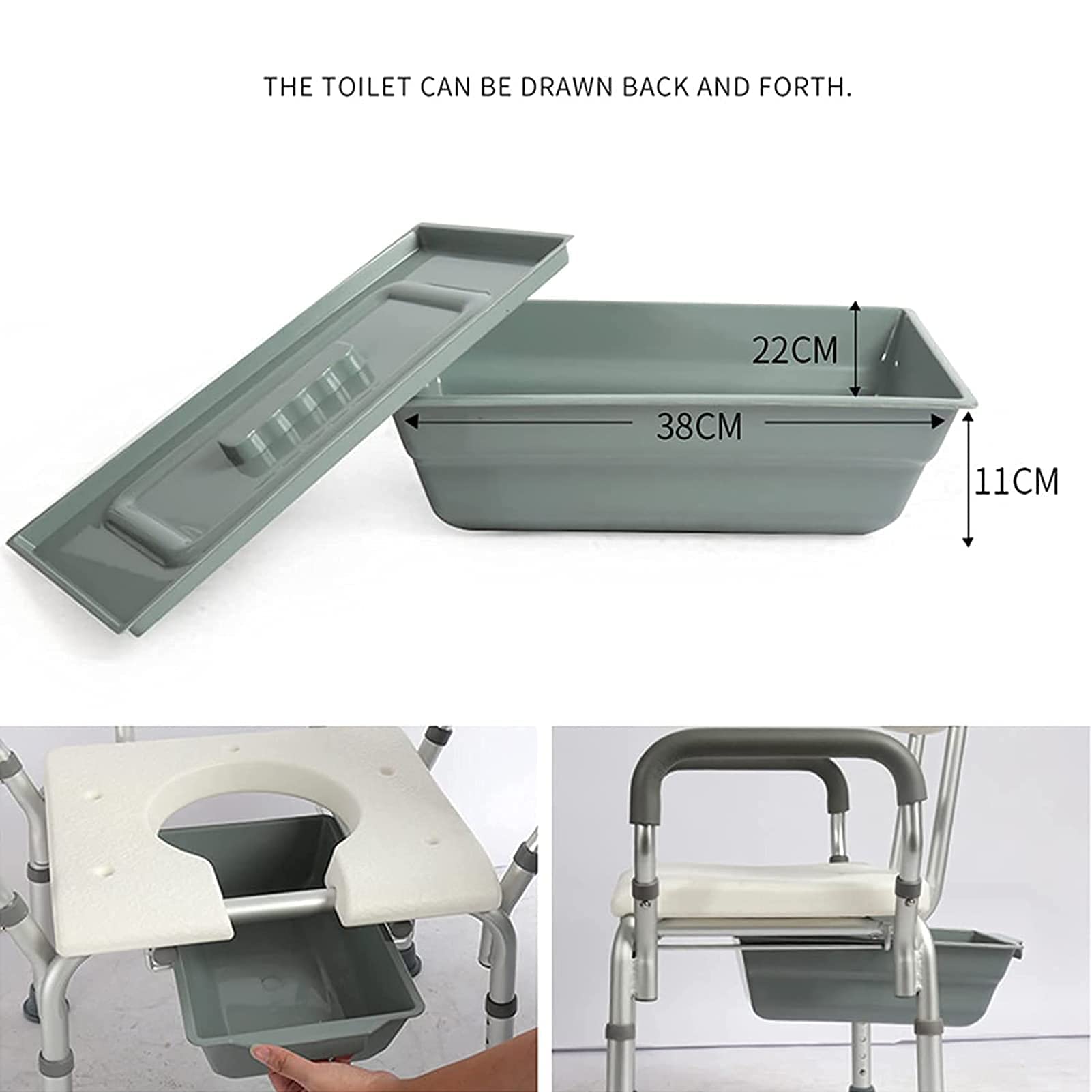 Sgabelli, sedie da Doccia per Anziani con braccioli e Schienale, ausili a Forma di U Altamente Regolabili, per Anziani, disabili, accessibili, per Doccia, Bagno, Sgabello Resistente, Sollevatore