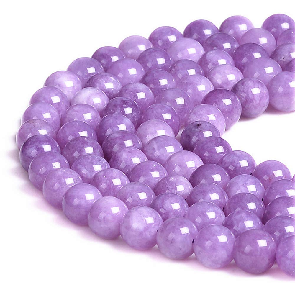 Gorgeous Purple Dyed Jade Natural Gemstone Loose Beads 6mm Smooth Round Approxi 15 inch DIY Bracelet Necklace for Jewelry Making