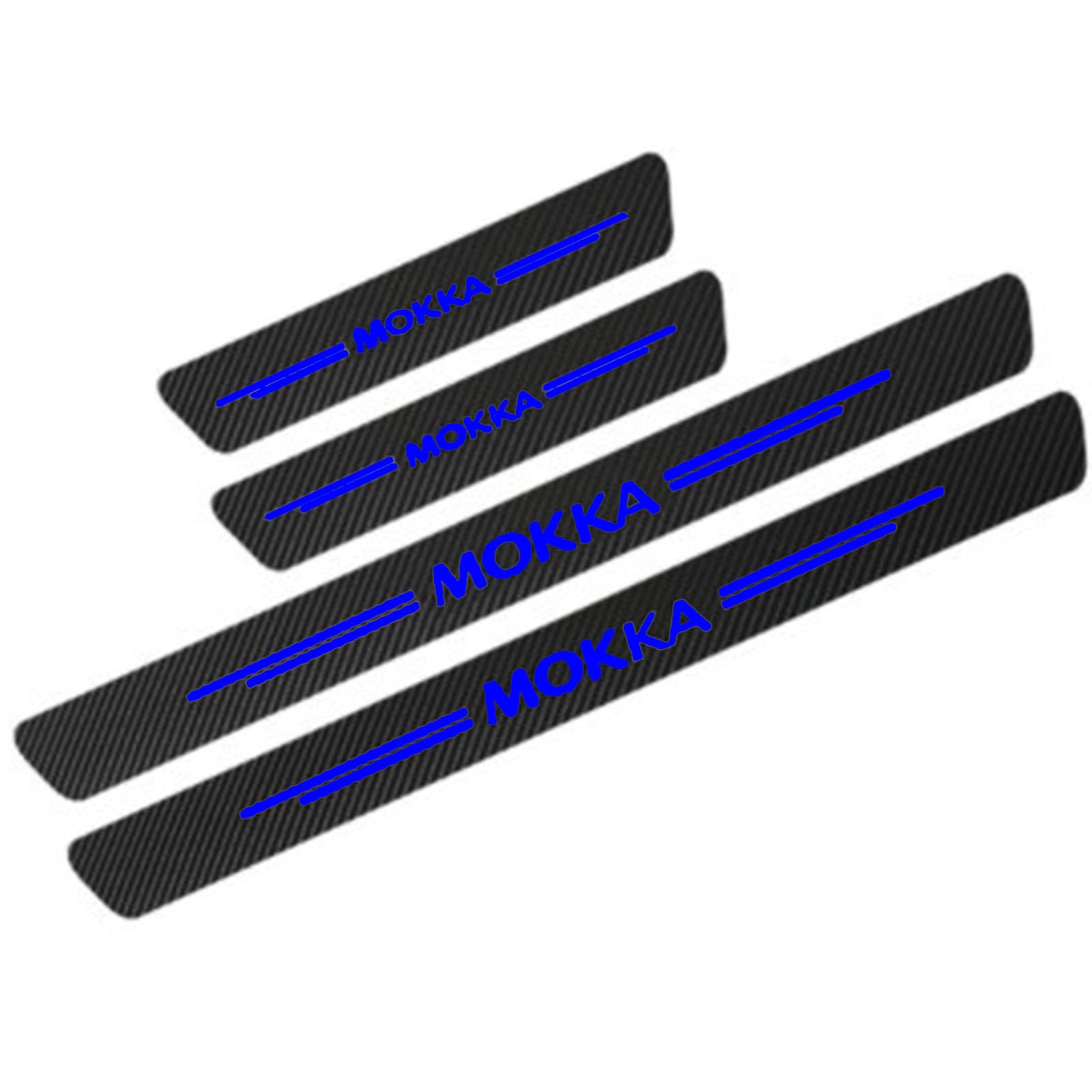 KLHYWEN 4Pcs Car Carbon Fiber Door Sill Kick Plates, for Op-el Mokka, Outer Door Sill Welcome Pedal Scuff Guard Threshold Plate Sticker Trim Protection Accessories,Blue