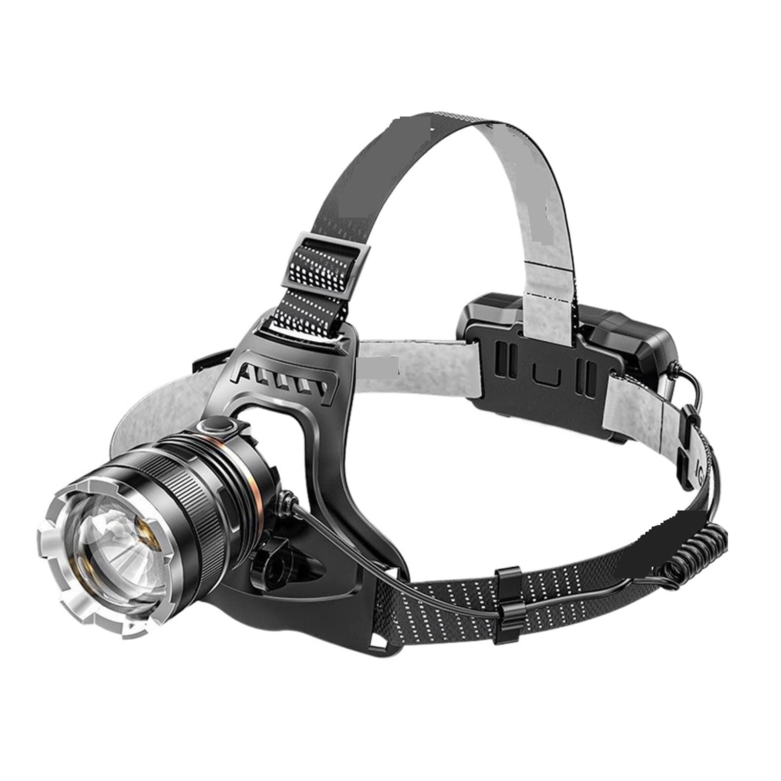 MyrRhe Lampada Frontale P50 Ricaricabile Tramite USB a induzione di Luce Forte - Ideale per la Pesca Notturna all'aperto