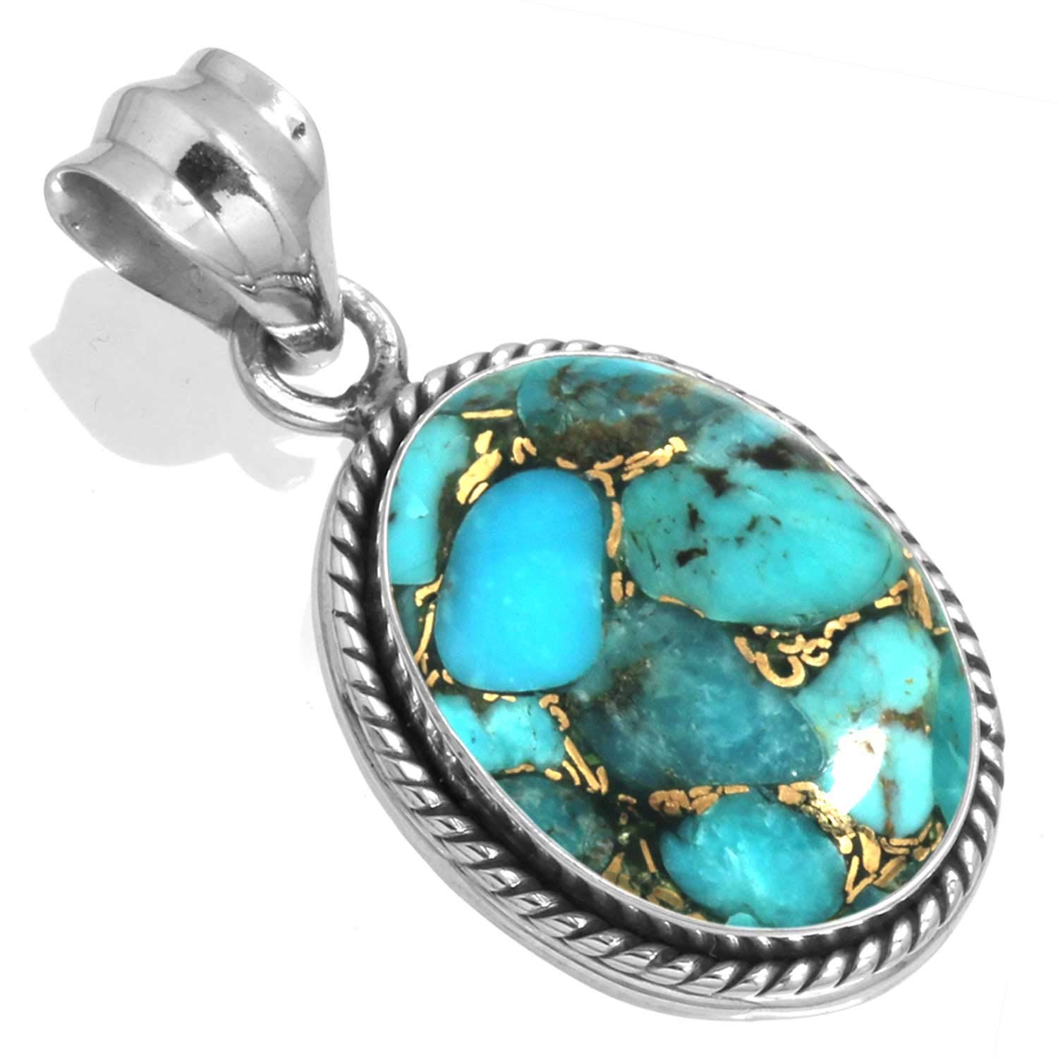 Jeweloporium925 Sterling Silver Handmade Pendant for Women 12x16 Oval Gemstone Costume Silver Jewelry for Gift (99538_P)