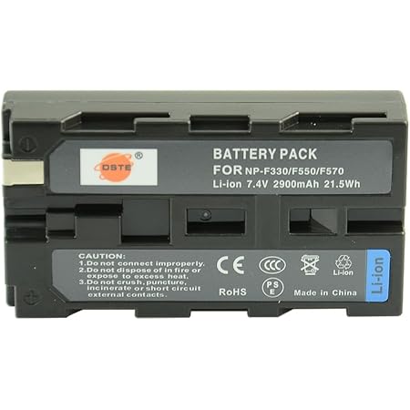 DSTE® Vervangende batterij en reisoplader compatibel met Sony NP-F550