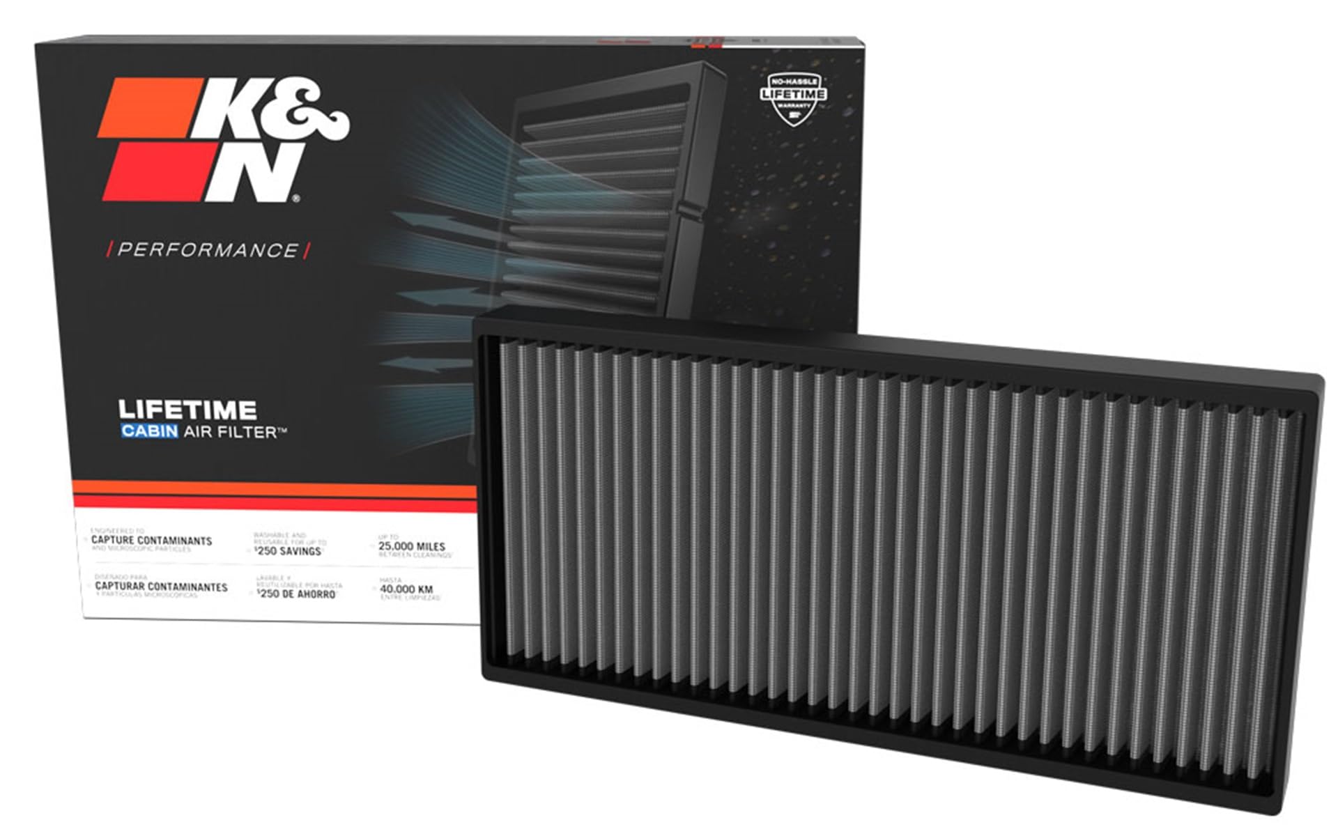 K&N LIFETIME Cabin Air Filter: Riutilizzabile e lavabile per un uso a lungo termine; compatibile con modelli Hyundai, anni 2019–2025 (vedere descrizione del prodotto) – Filtro VF4003.